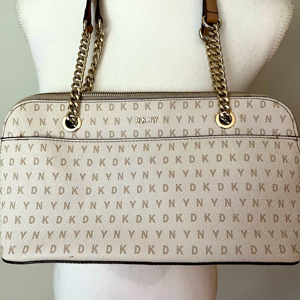 Dkny Beige and Brown Medium Size Tote Purse.